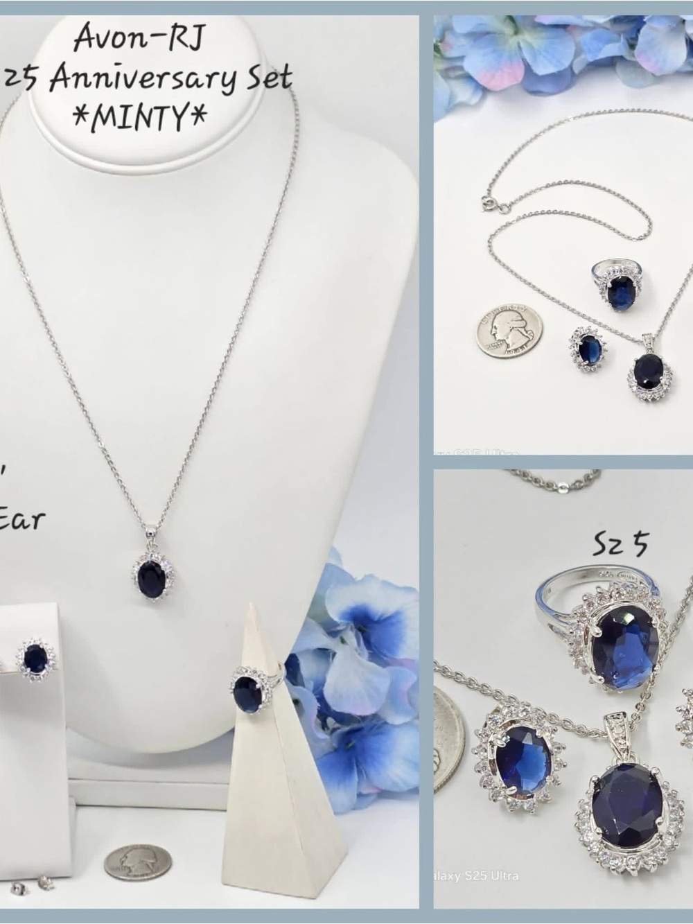 Avon 25th Anniversary Princess Diana-Necklace, Earrings & Ring Set